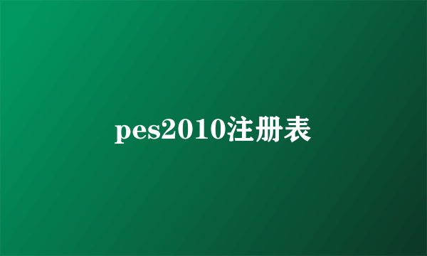 pes2010注册表