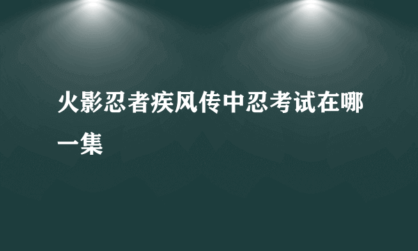 火影忍者疾风传中忍考试在哪一集