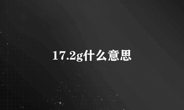 17.2g什么意思