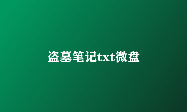 盗墓笔记txt微盘