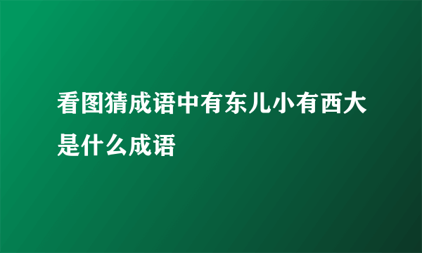 看图猜成语中有东儿小有西大是什么成语