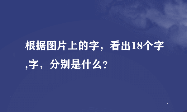 根据图片上的字，看出18个字,字，分别是什么？