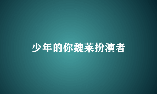 少年的你魏莱扮演者