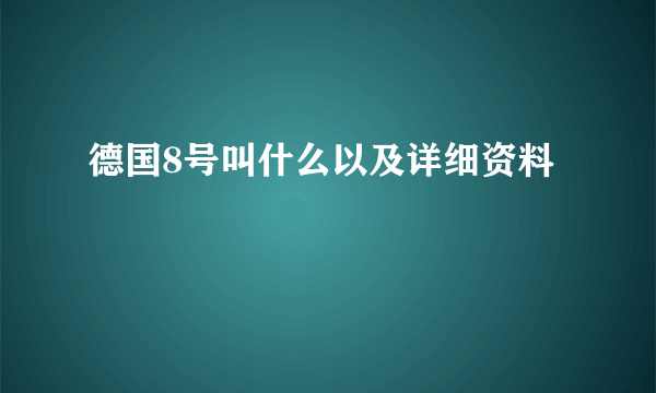 德国8号叫什么以及详细资料