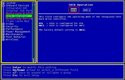 戴尔SATA Operation选择不到ATA，怎样解决？