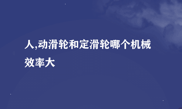 人,动滑轮和定滑轮哪个机械效率大