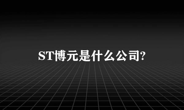 ST博元是什么公司?