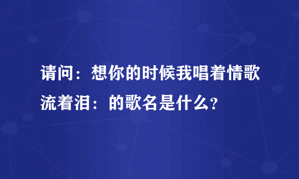 请问：想你的时候我唱着情歌流着泪：的歌名是什么？