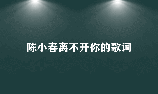 陈小春离不开你的歌词