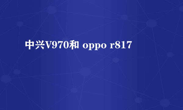 中兴V970和 oppo r817