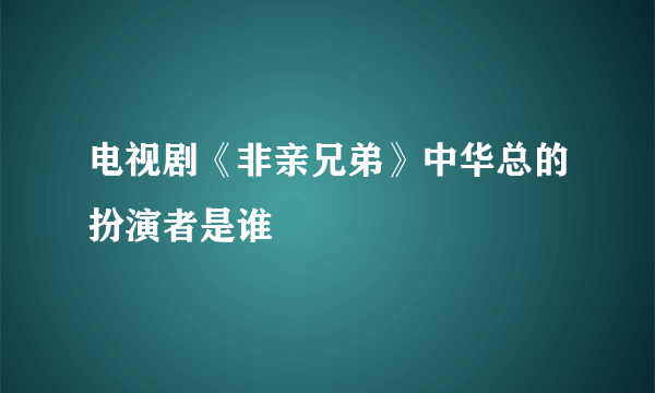 电视剧《非亲兄弟》中华总的扮演者是谁