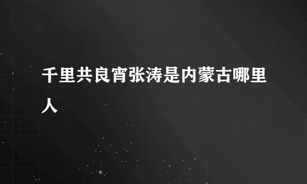 千里共良宵张涛是内蒙古哪里人