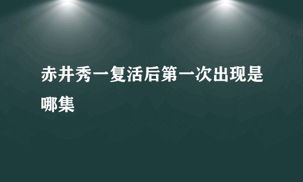 赤井秀一复活后第一次出现是哪集