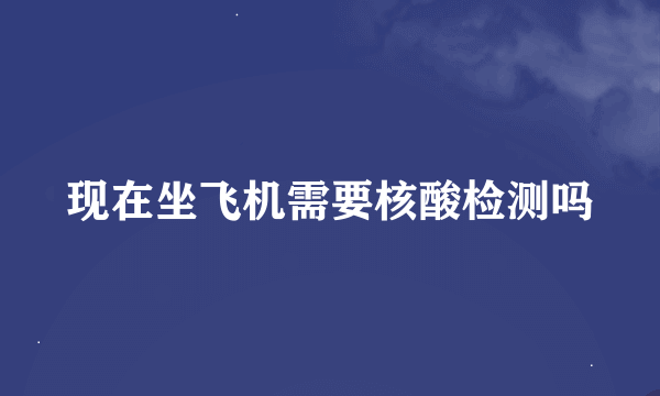 现在坐飞机需要核酸检测吗