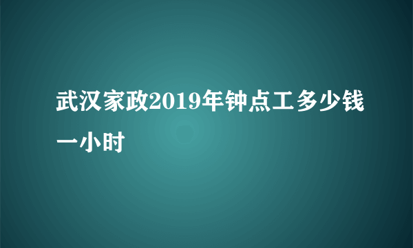 武汉家政2019年钟点工多少钱一小时