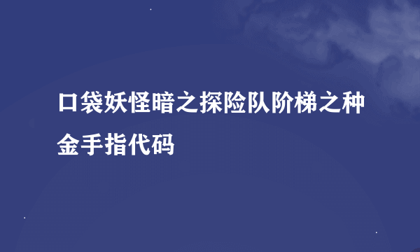 口袋妖怪暗之探险队阶梯之种金手指代码