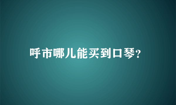 呼市哪儿能买到口琴？