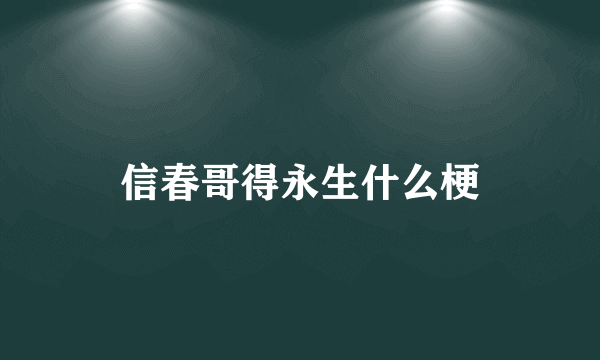 信春哥得永生什么梗