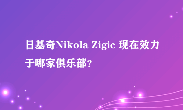 日基奇Nikola Zigic 现在效力于哪家俱乐部？