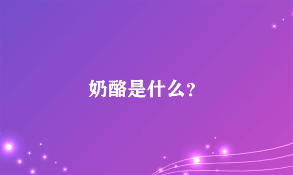 奶酪是什么？