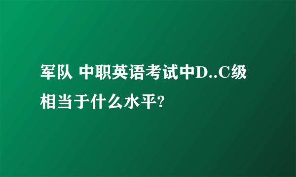 军队 中职英语考试中D..C级相当于什么水平?