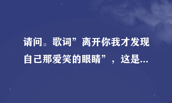 请问。歌词”离开你我才发现自己那爱笑的眼睛”，这是哪首歌曲的歌词？？