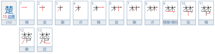 楚字部首读什么