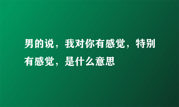 男的说，我对你有感觉，特别有感觉，是什么意思