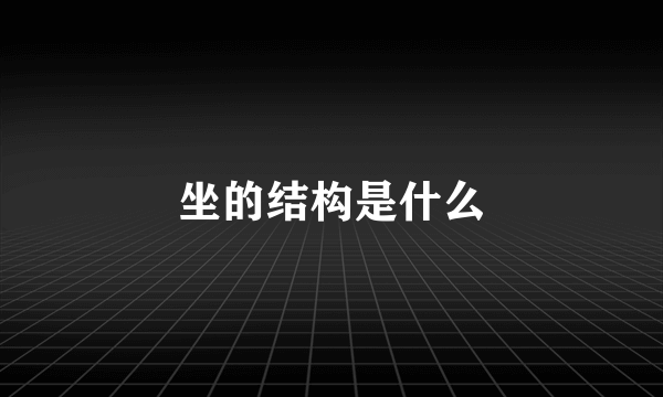 坐的结构是什么