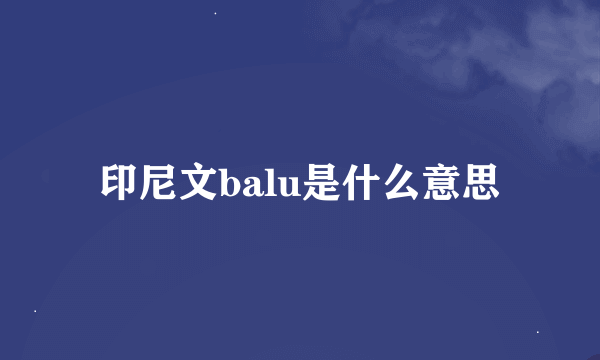 印尼文balu是什么意思