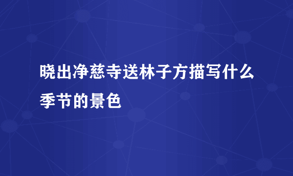 晓出净慈寺送林子方描写什么季节的景色