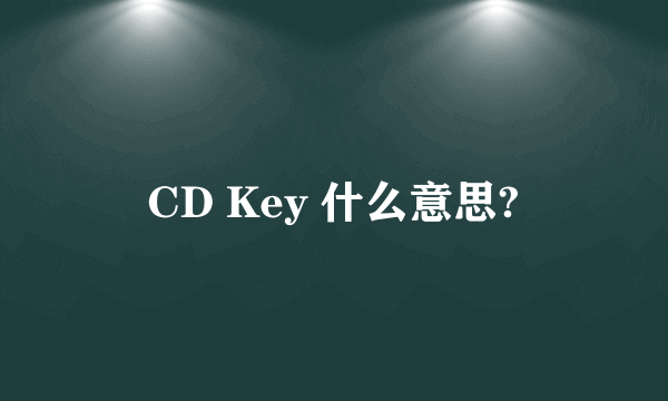 CD Key 什么意思?