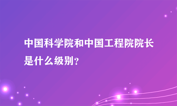 中国科学院和中国工程院院长是什么级别？