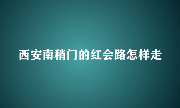 西安南稍门的红会路怎样走