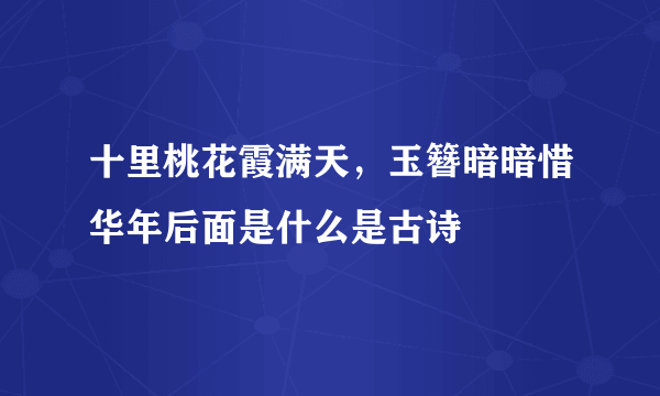 十里桃花霞满天，玉簪暗暗惜华年后面是什么是古诗