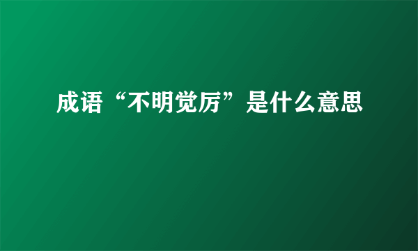 成语“不明觉厉”是什么意思