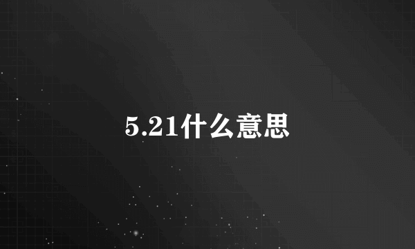 5.21什么意思