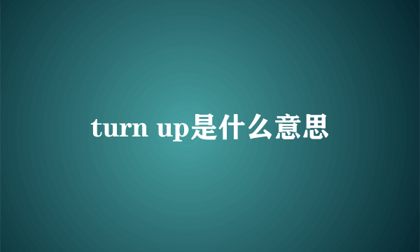 turn up是什么意思