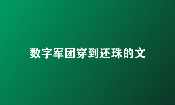 数字军团穿到还珠的文