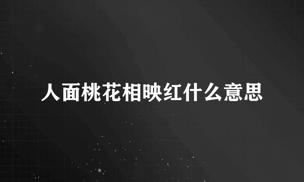 人面桃花相映红什么意思