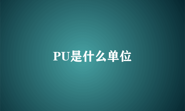 PU是什么单位