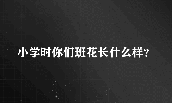 小学时你们班花长什么样？