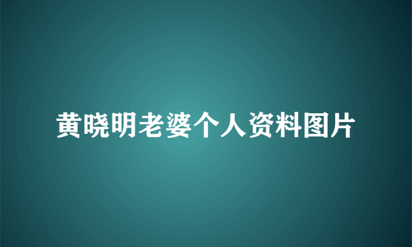 黄晓明老婆个人资料图片