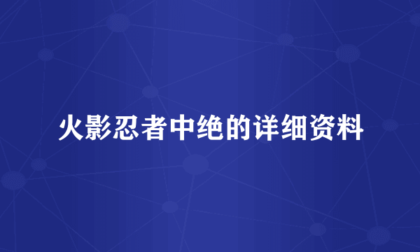 火影忍者中绝的详细资料