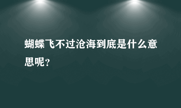 蝴蝶飞不过沧海到底是什么意思呢？