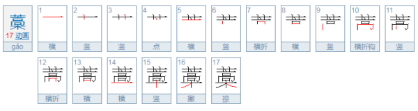 上面一个蒿下面一个木是什么字