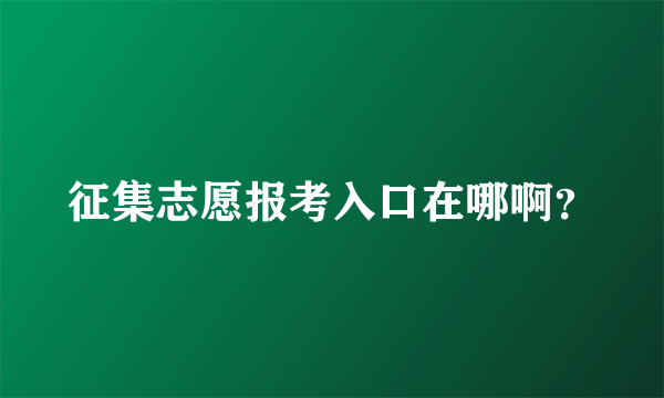 征集志愿报考入口在哪啊？