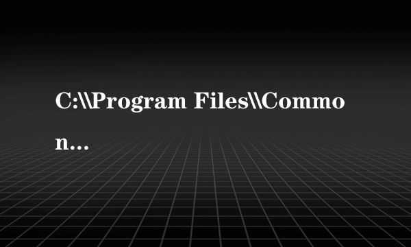 C:\\Program Files\\Common Files里SpeechEngines里是什么