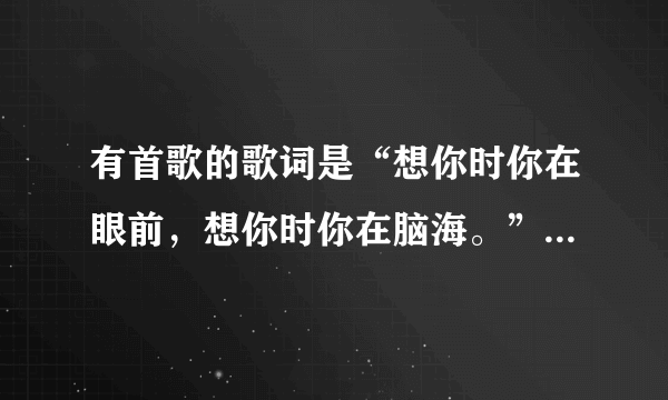 有首歌的歌词是“想你时你在眼前，想你时你在脑海。”那是什么歌？