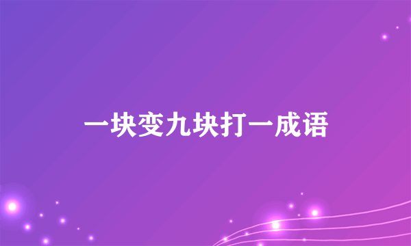 一块变九块打一成语